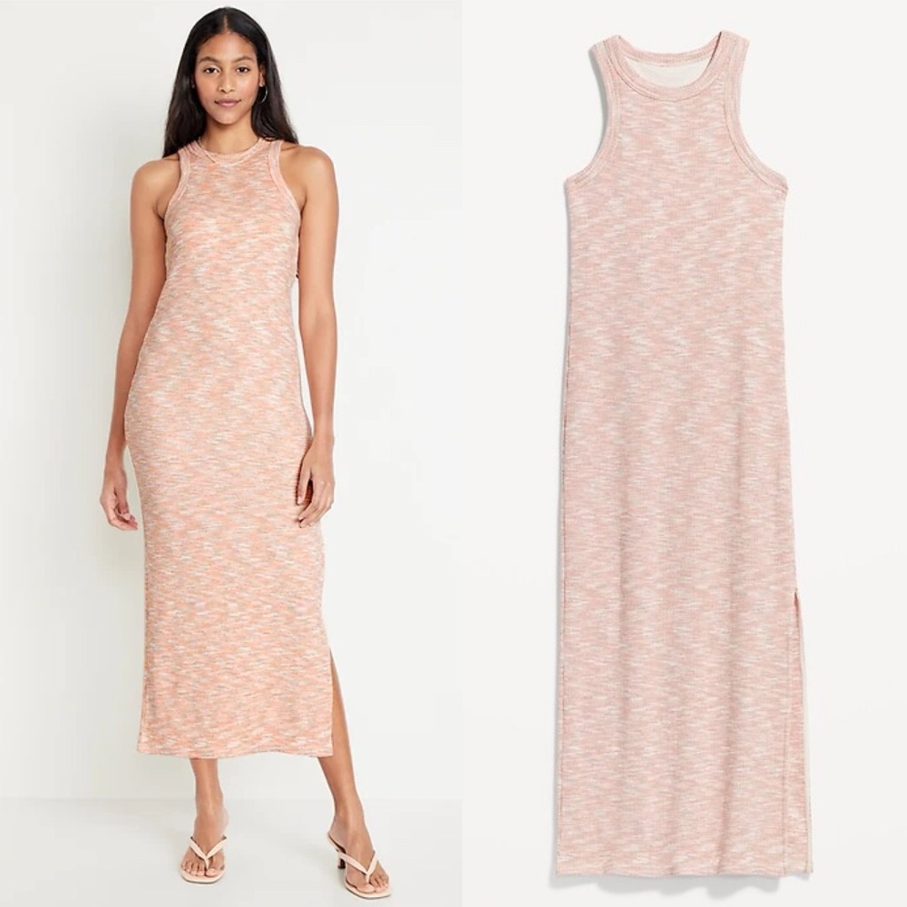 NWT Old Navy 3X Pink Sleeveless Racerback Knit Maxi Dress